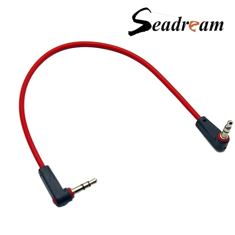 Seadream 3.5mm Audio Cable Short aux Cord 90 Degree 3.5mm Double Male Extension Cord Stereo TRS Aux Cable Portable Compatible for Headphone, Car,Tablets, Speakers,Beats 2Pack 8 inch - Image 2
